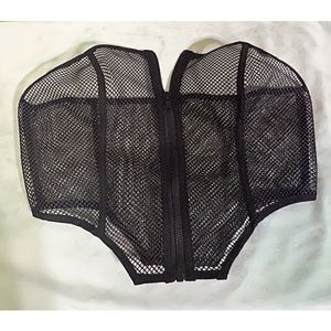 Black Mesh Zip Up Corset from Dollskill!
